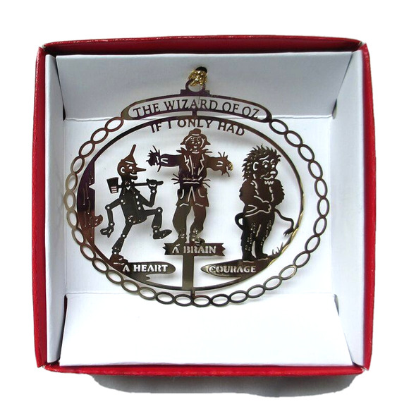 Wizard of Oz Movie Ornament Brass, If I Only Had a Heart, a Brain, Courage - Picture 1 of 6